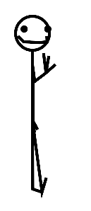 Waving stick figure